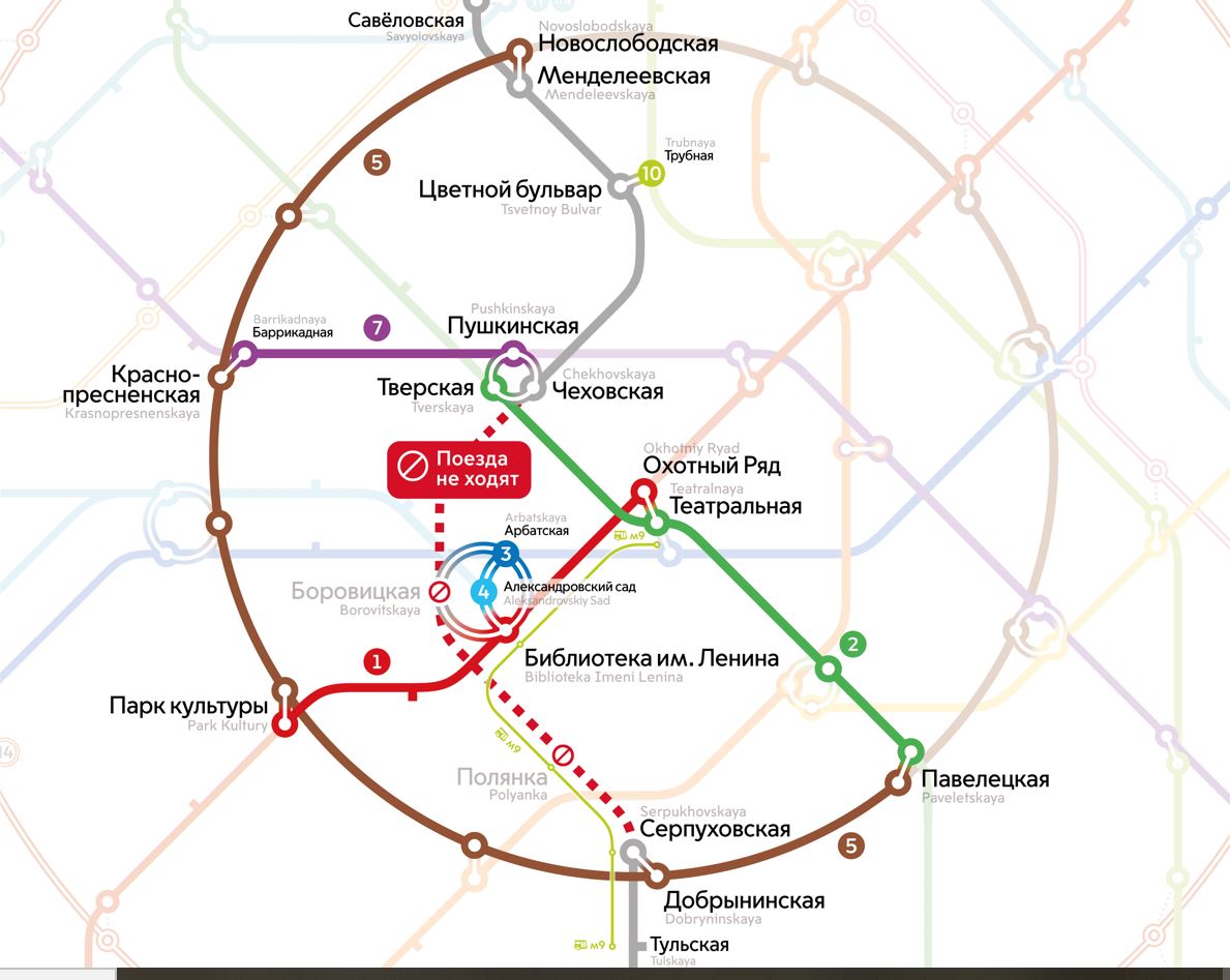 24-25 июня не будет движения поездов на участке между станциями метро  