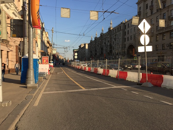 Моя Улица, Тверская, начало благоустройства, май 2016
